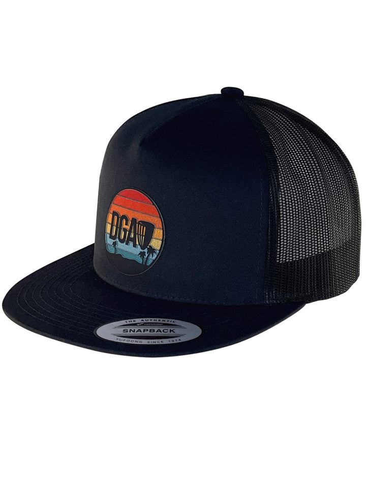 DGA Retro Sunset Flat Bill Mesh Snapback