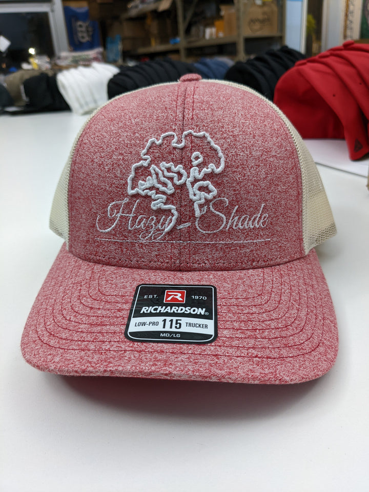 Hazy Shade Low Pro Trucker Cap Red Heather/ Burch Script