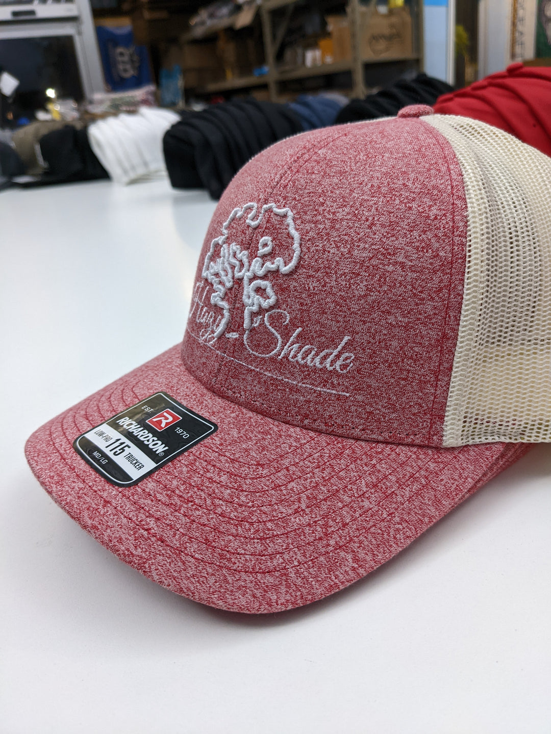 Hazy Shade Low Pro Trucker Cap Red Heather/ Burch Script