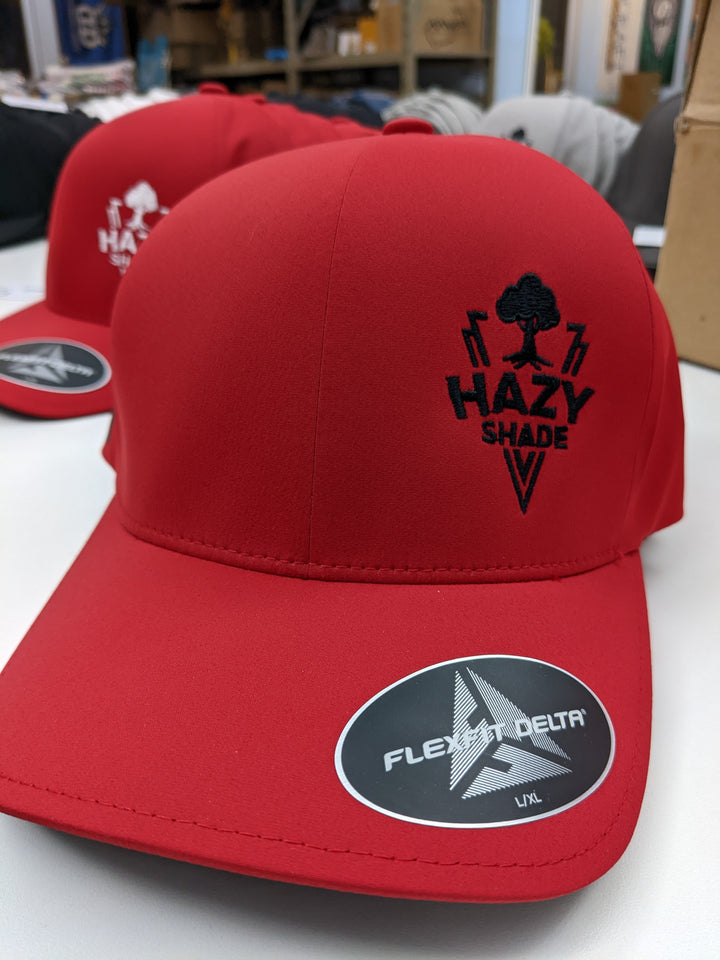 Hazy Shade Flexfit Delta L/XL Hat Triangle Red-Black