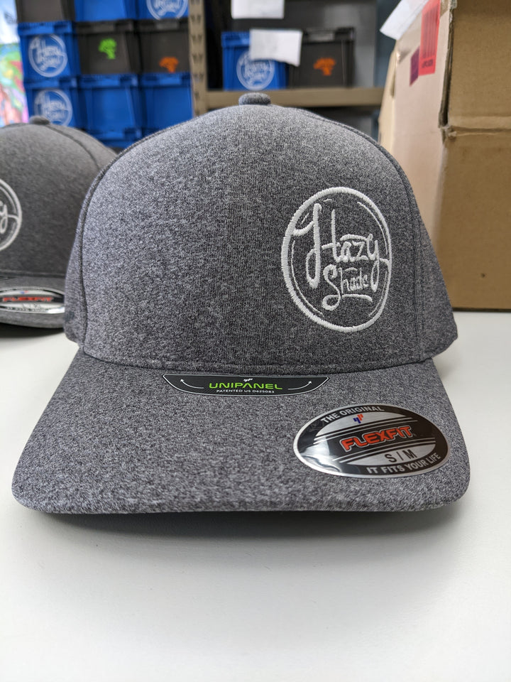 Hazy Shade Unipanel Flexfit Hat Melange Heather Offset Round