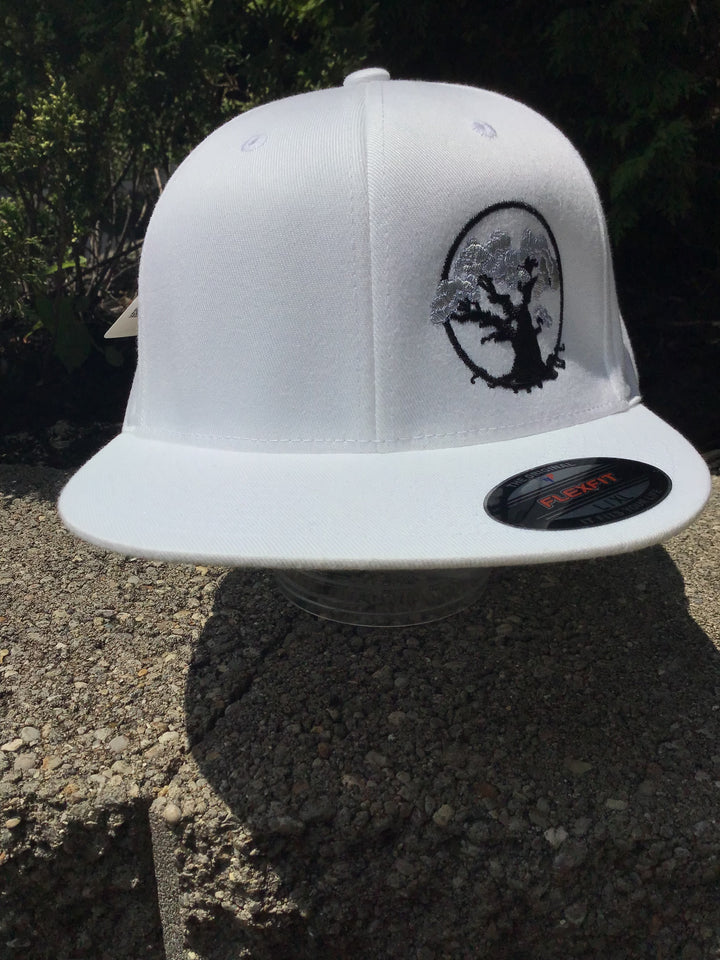 Hazy Shade Puff Tree Flexfit Flatbill White Hat L/XL